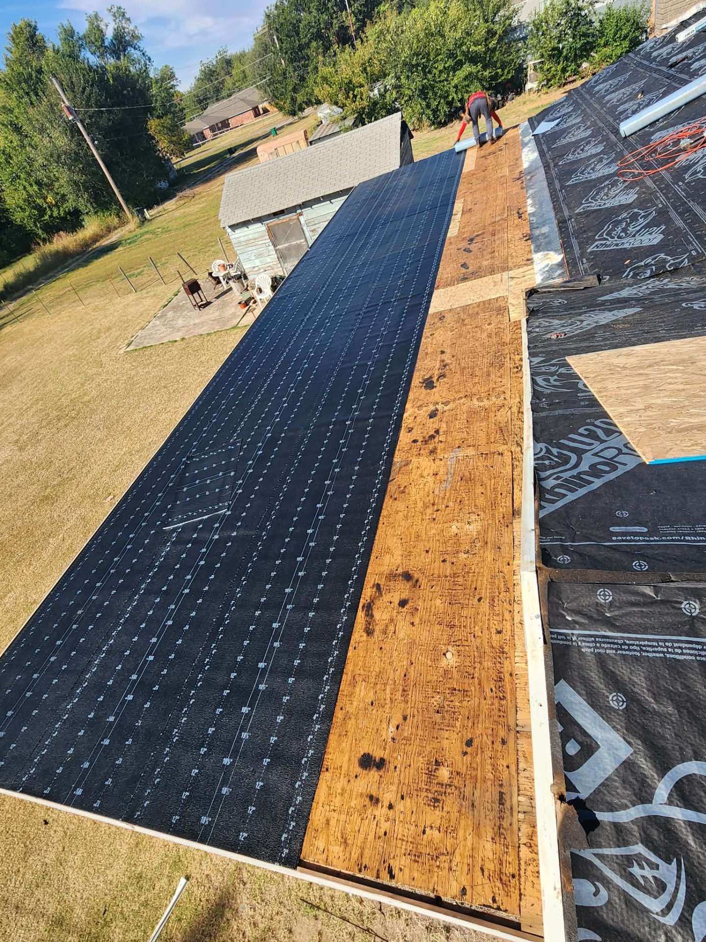 Underlayment installation on long residential roof